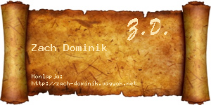 Zach Dominik névjegykártya